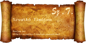 Szvatkó Timótea névjegykártya